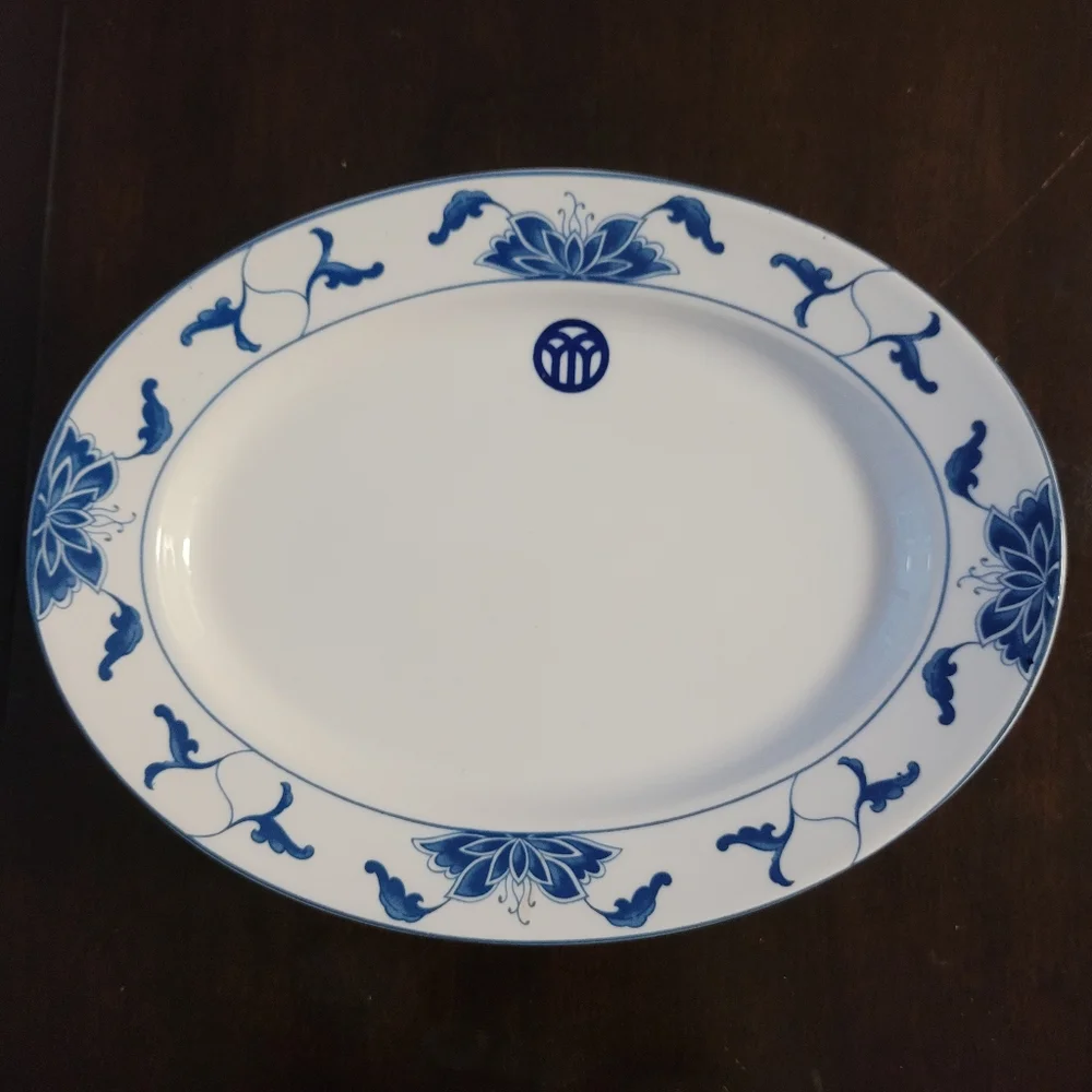 Tatung in Glaze Vintage Water Lily Pattern Durable China 6 Oval Plates